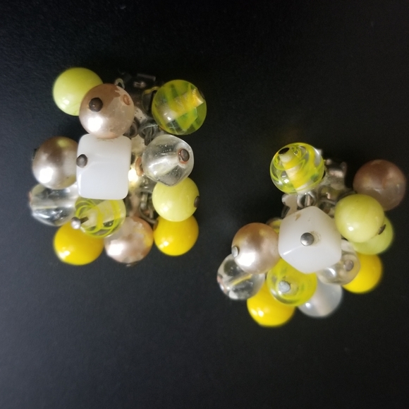 Japan Vintage Neon Cluster Clip Earrings. HOT! - Picture 12 of 16